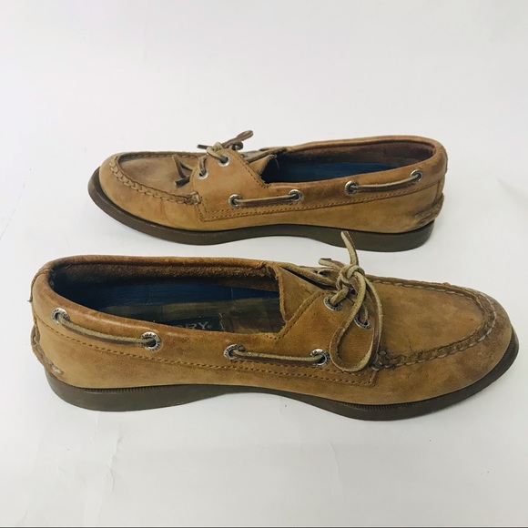 Sperry Top-Sider Leather Authentic Original AO Boat Shoes Saraha Tan Women’s 7M - Picture 10 of 12